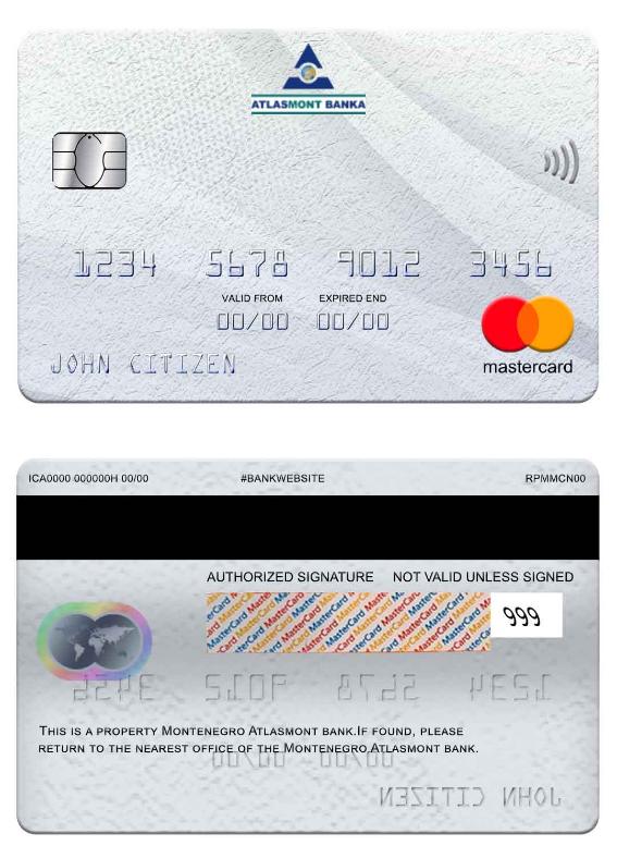 Montenegro Atlasmont Bank mastercard